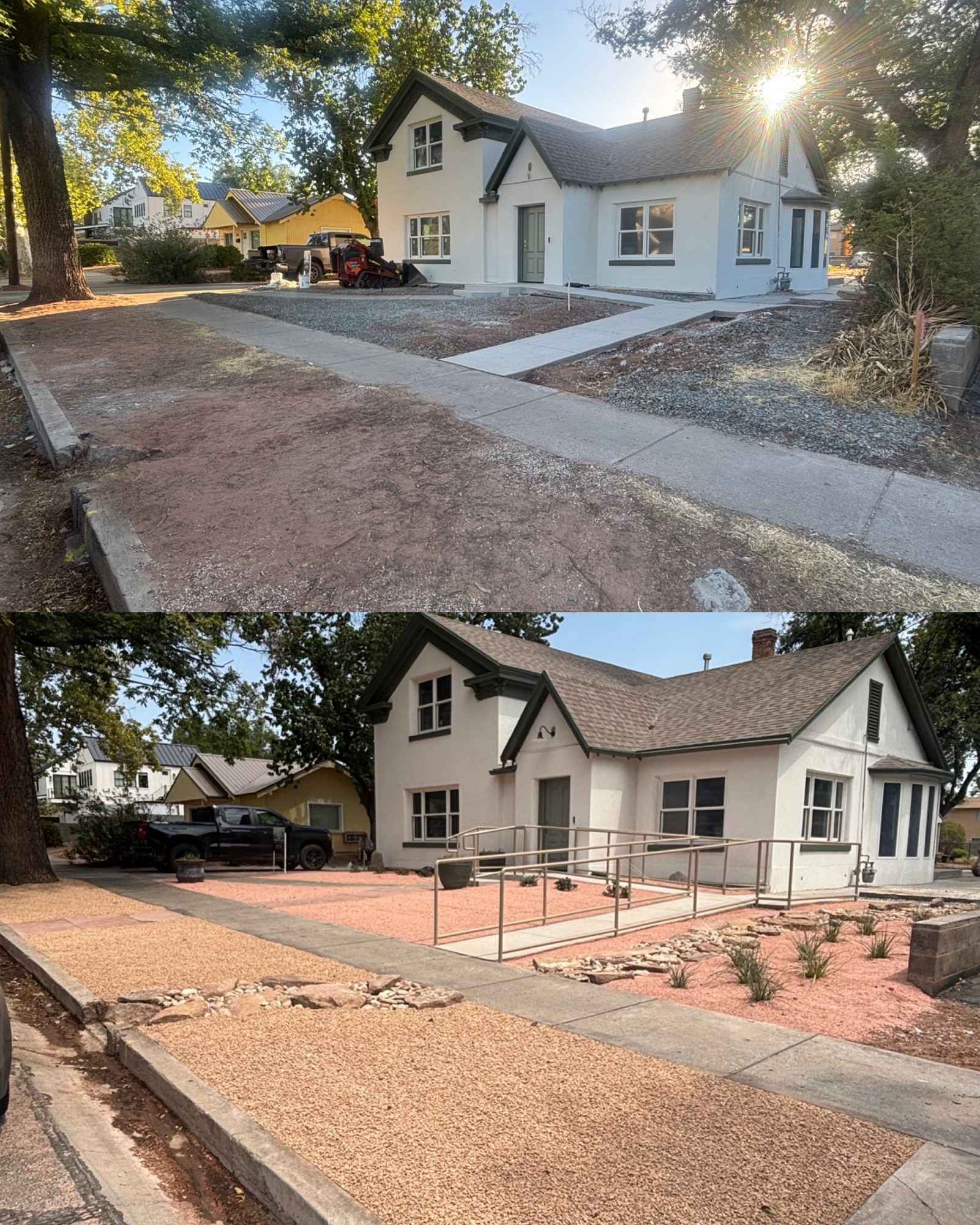 Before and after desert landscape conversion